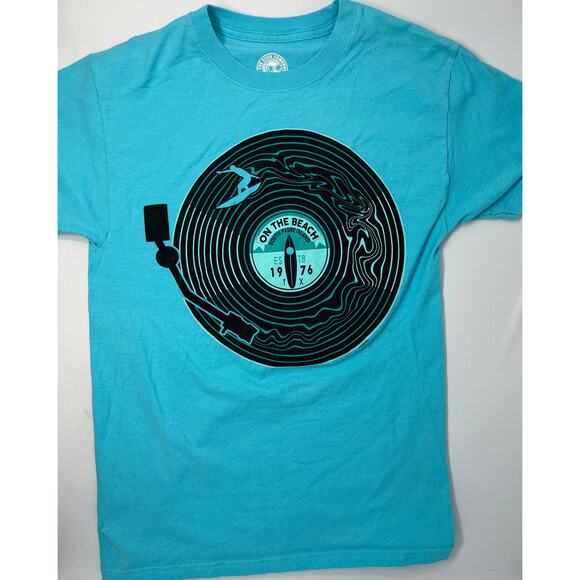 The Duck Company On the Beach South Padre Island LP Surf Tshirt size S Pre-Owned - Picture 1 of 5